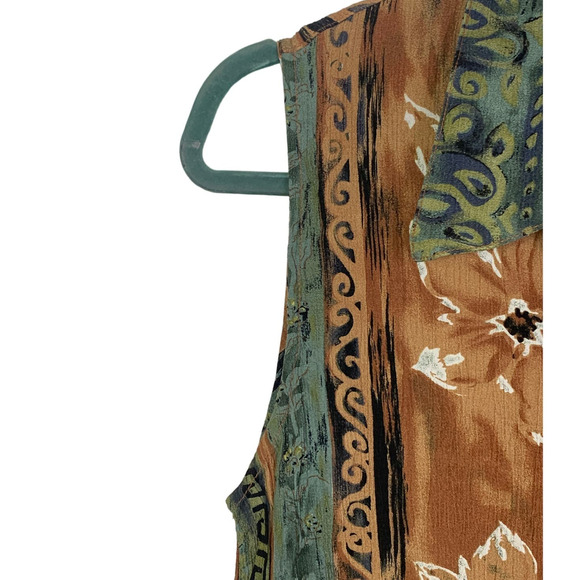 Vintage Rayon Sleeveless Button up Blouse, Size S - Picture 3 of 6